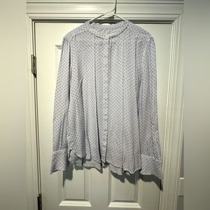 LOFT blue dotted blouse